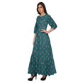 thumbnail image 2 of Moomaya Robe Longue à Col Rond à Manches 3/4 pour Femmes Grande Taille Vêtements d'Été, 2 of 3