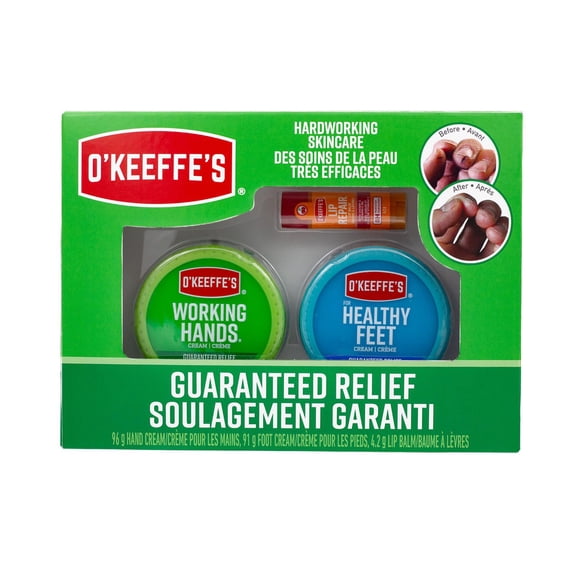 O'Keeffe's crème pour les mains, crème pour les pieds et Lip Repair coffret-cadeau