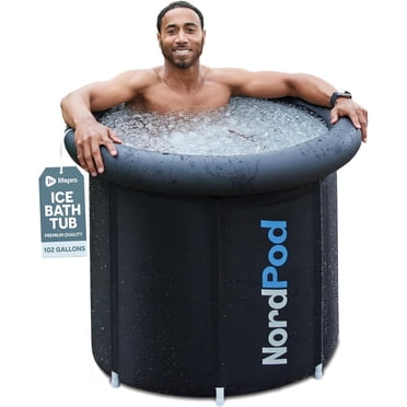 LifePro 102-Gallon Cold Plunge Tub – Portable Ice Bath for Athletes & Adults, Outdoor Recovery Pool with Cover, Carry Bag – Temp Range -20°C to 50°C