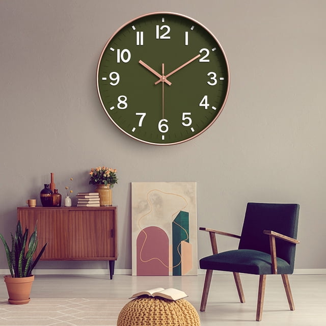 EGNMCR Wall Clock Silent Wall Clocks Battery Operated 12 Inch Modern Non Ticking Analog Clock Decorative For Kitchen Office Bathroom Bedroom clock clock