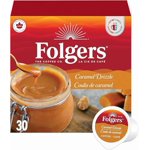 Folgers Caramel Drizzle Flavoured Light Roast Coffee pods 30 count ( 1 PACK )