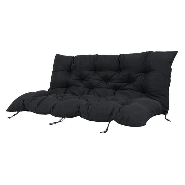Coussin de Balançoire de Porche 3 Places avec Dossier et Attaches, en Polyester de Qualité Supérieure et Coton PP, Idéal pour les Meubles d'Extérieur, avec Rivets et Capitonnage