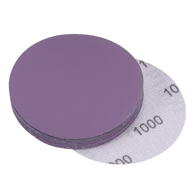 Unique Bargains 10 Pack 3-Inch Purple Sanding Discs 1000 Grits Hook & Loop Professional Aluminum Oxide Sandpaper