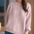 thumbnail image 3 of Besolor Sweaters for Women Fall Long Sleeve Casual Loose Knitted Solid Color Basic Pullover Sweater Tops, 3 of 3