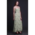 thumbnail image 2 of Bimba Robe à Bretelles Smockée en Georgette pour Femmes à Imprimé de Feuilles de Bleuet - Très Grand, 2 of 7