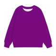 thumbnail image 4 of RXIRUCGD Chandail en Molleton Décontracté pour Petites et Grandes Filles, Couleur Unie, Col Rond, Manches Longues, Tunique Ajustée, Pulls Mode Automne, Chandail en Molleton Violet pour Filles Taille 1-2 Ans, 4 of 7