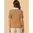 thumbnail image 4 of INSPIRE CHIC Women's Peter Pan Collar Puff Short Sleeve Tops, 4 of 5