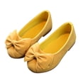 thumbnail image 2 of MIASHUI Chaussures pour Enfants Filles Couleur Unie Nœud Papillon Chaussures Mary Jane de Robe, Jaune, 9-9,5 Ans, 2 of 6