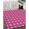 thumbnail image 3 of Ahgly Company Tapis d'Intérieur Lavable en Machine Carré Rouge Framboise Transitionnel, 7 Pieds Carré, 3 of 7