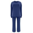 thumbnail image 4 of Wensltd Ensemble à Capuchon pour Femmes Couleur Unie Décontracté Col Ras du Cou Manches Longues Haut et Pantalon, 4 of 7