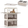 thumbnail image 1 of Gymax Ensemble de 3 Bacs de Rangement Empilables avec Couvercles 24 Gallons Boîte de Rangement Pliable en Plastique, 1 of 10