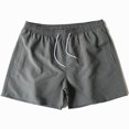 thumbnail image 5 of Plebaso Men's Beach Shorts Lightweight Casual Shorts Solid Color Drawstring Summer Shorts with Pockets, 5 of 5