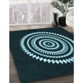 thumbnail image 3 of Ahgly Company Tapis d'Intérieur Ronds Lavables à la Machine, Style Transitionnel, Vert Profond des Grands Fonds, 8 Pieds Rond, 3 of 7