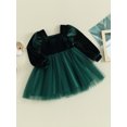 thumbnail image 3 of Honganda Robe en Velours de Noël pour Bébé Fille, Longue à Manches Bouffantes, Robe en Tulle Bouffante, Robe pour Tout-Petit, 3 of 9