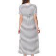 thumbnail image 4 of Longues Chemises de Nuit pour Femmes Robe de Nuit d'Été Confortable à Col Rond pour Femmes Ample à Manches Courtes Vêtements de Maison, 4 of 6