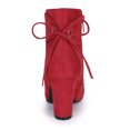 thumbnail image 2 of Unique Bargains Women's Block Heel Lace Up Back Ankle Boots, 2 of 7