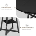 thumbnail image 4 of Bingirl Industrial 47-Inch Round Dining Table Set for 4 - 6: Black Top with Metal Base for Dining & Living Room, 4 of 6