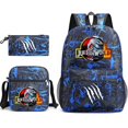 thumbnail image 1 of Jurassic Park Schoolbag Three-piece Set, Leisure Backpack, Large-capacity Backpack For Male And Female Students-HAPDEN, 1 of 4