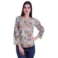 thumbnail image 2 of Moomaya Haut à Manches Longues Imprimé avec Patte de Boutonnage, Col Rond, Tunique d'Été Décontractée pour Femme, 2 of 5