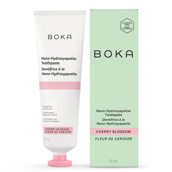 Boka Fluoride Free Toothpaste, Nano Hydroxyapatite Toothpaste, Cherry Blossom Flavor, 80ml, 1pk