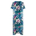 thumbnail image 4 of Cameland Robe d'Été pour Femme Décontractée à Col en V avec Boutons, Manches Courtes, Imprimée, Coupe Évasée, avec Poche, 4 of 4