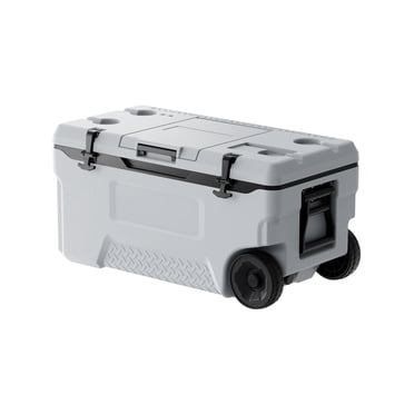 VEVOR Portable Cooler 74 QT Insulated Wheeled Cooler 120 Can Capacity with Cup Holder