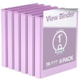 thumbnail image 1 of Davis Group Economy 3-Ring View Binders, 1" Round Rings, 225 Capacity, Lavender, Pack of 6, 1 of 4