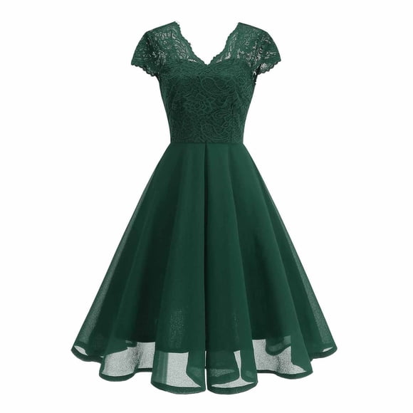 Fznquz Green Womens Plus Size Dresses Cocktail Party Wedding Guest 2026 Dress Lace Sleeve Formal Flowy Formal Women Dresses
