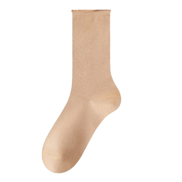 LckLvx Women's Solid Color Mid Calf Socks Colorful Soft Stretchy Crew Socks School Dress Uniform Socks