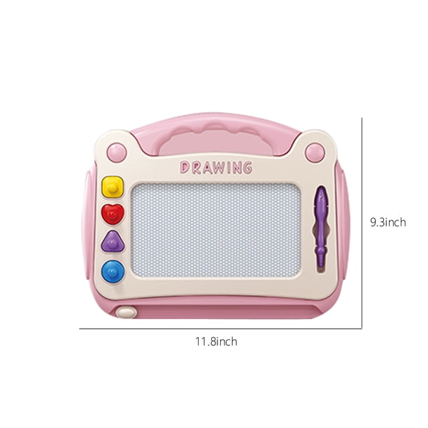 Ardoise Magique Enfant Tableau de Dessin Magnétique Effaçable avec Pieds à 4 Couleurs, 2 Tampons