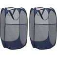 thumbnail image 1 of Jinsinto Laundry Hamper [2 Pack] Collapsible Pop Up Mesh Laundry Basket Laundry Bag Collapsible Laundry Hamper with Handle, Blue, 1 of 5