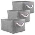 thumbnail image 1 of Boîtes de Rangement Pliables, Grands Paniers en Tissu, Lot de 3 (Gris, Petit), 1 of 4