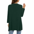 thumbnail image 3 of Mrat Sheer Cardigan for Womens 3/4 Sleeve Tops with Pocket Solid Irregular Flowy Jacket S-86 Army-Green 3XL, 3 of 5