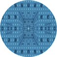 thumbnail image 1 of Ahgly Company Tapis d'Intérieur Ronds Transitionnels Bleus Lavables à la Machine, 6 Pieds Rond, 1 of 7