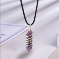 thumbnail image 4 of yingyy Wire Wrapped Charm Hanging Pendant Colorful Exquisite Crystal Crafting Necklace Keychains Earrings Accessories Amethyst 1Set, 4 of 6