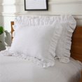 thumbnail image 2 of 100% Cotton Ruffle Pillowcase Ruffled Pillow Cover White Pillow Case, 2 of 5