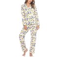 thumbnail image 2 of White Mark Ensemble de Pyjama Citron à Manches Longues, 2 Pcs, Petit TG (Femmes), 2 of 6