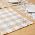 thumbnail image 3 of FRAÎCHE Spring Taupe Gingham Placemats, 4 pack, 3 of 5