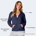 thumbnail image 4 of Hanes Chandail à Capuchon à Fermeture Éclair Intégrale ComfortSoft EcoSmart pour Femmes, P, Marine, 4 of 7