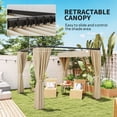 thumbnail image 4 of Outsunny Pergola de Patio 10 Pieds x 10 Pieds avec Auvent Rétractable, Beige, 4 of 10