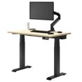 thumbnail image 1 of Desky Bureau Assis-Debout Mini Double - Chêne Classique / 40 x 24 Pouces / Noir Mat, 1 of 10