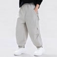 thumbnail image 4 of Solid Color Stretch Belt Work Pants for Kids with Pockets, Casual Comfort Pants for Adults, 4 of 6