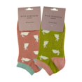 thumbnail image 2 of 2 Pairs Ladies Bamboo Trainer Socks | Miss Sparrow | Breathable Novelty Animal Patterns Socks, 2 of 2