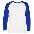 thumbnail image 1 of SLM Men's Long Sleeve Cotton Baseball Raglan Tee Shirt Jersey -White/Royal-Medium, 1 of 1