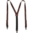 thumbnail image 1 of CTM®  Coated Leather Clip-End 1 Inch Suspenders (Men's), 1 of 1