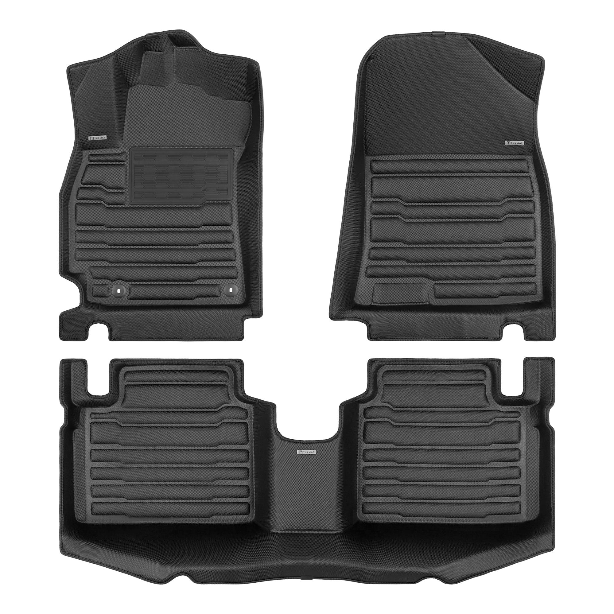 TuxMat - For Hyundai Elantra Sedan 2021-2027 Models - Custom Car Mats - Maximum Coverage, All Weather, Laser Measured - This Full Set Includes 1st and 2nd Rows