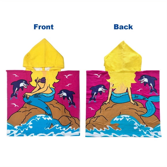 ABPWLY Kids Beach Towel Hooded Cape for Boys Girls Childrens Wearable Bath Towel Super Soft Absorbent 120x60cm Clearance House Items Canada Days Home Decor Home Improvement