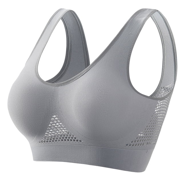 Womens Bralettes Lightly Lined Bra Feature V-Neck Training Bra Style W-20 Gray 5XL