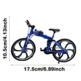 thumbnail image 3 of Blue Alloy Simulation Bicycle Model 1:10 Scale Mini Bike Toy Foldable Mountain Bike - Blue, 3 of 6