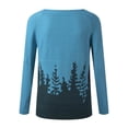thumbnail image 5 of Tiweut Chandails Décontractés pour Femmes Doublés en Polaire Chandail d'Hiver Manches Longues Col Rond Mi-Longueur Blouses Patchwork Bleu, 4TG, 5 of 5